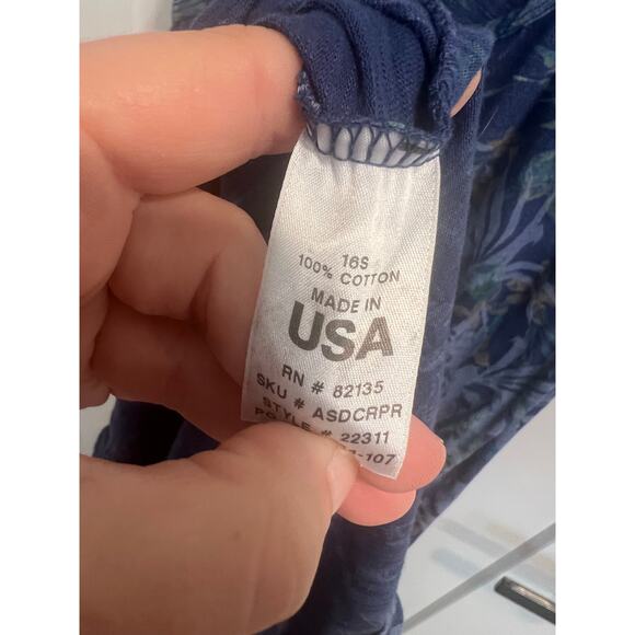 Fresh Produce Sleeveless Cotton Midi Dress Blue Tropical Pattern Boho Size XS - Picture 10 of 12